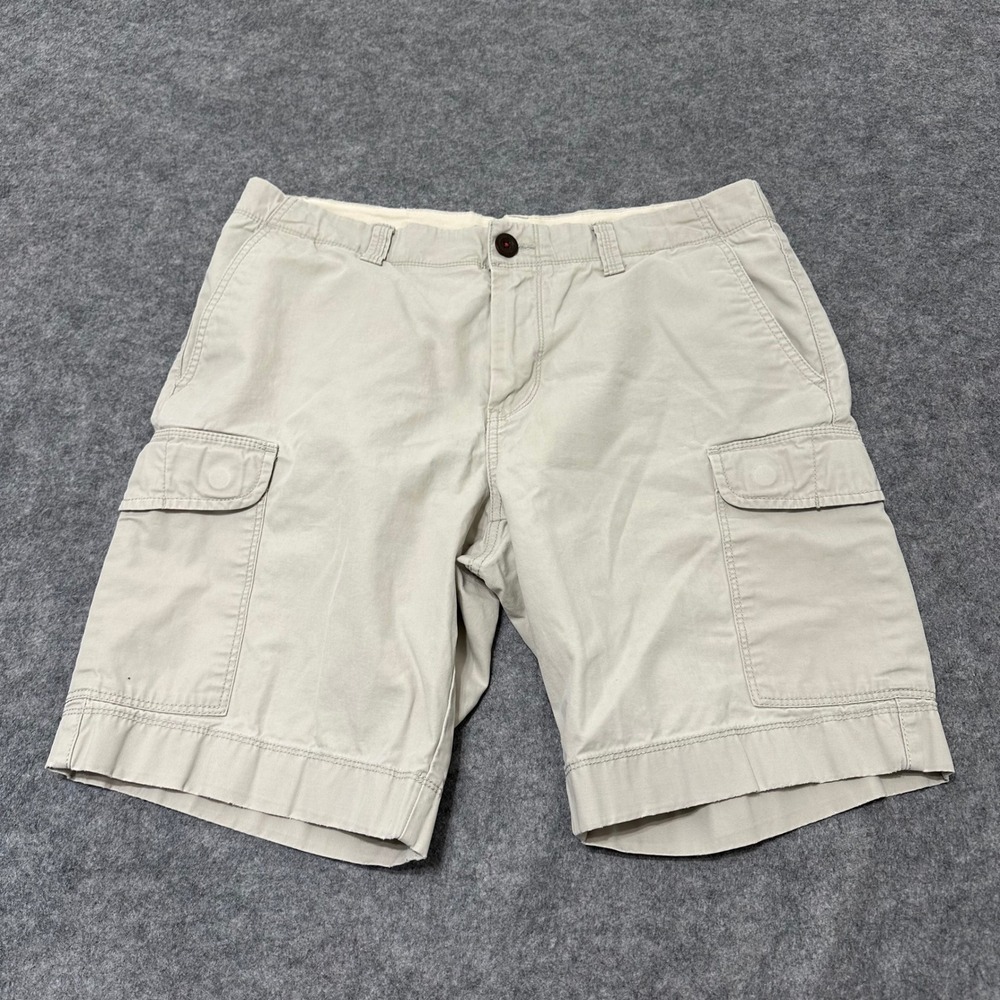 Tommy Hilfiger Cargo Shorts Mens 34 Beige Khaki 9" Inseam Cotton Outdoor